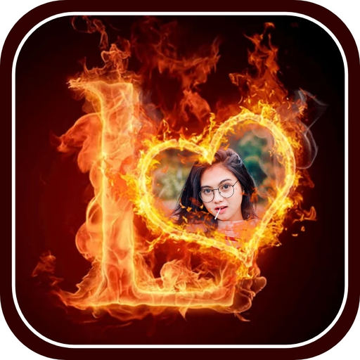 Fire Text Photo Frame - 3D Fire Text Name Art icon