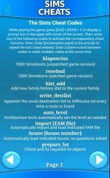 Cheats for Sims screenshot 2