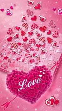 Pink Love Heart Keyboard Theme screenshot 3