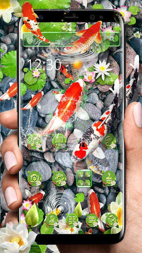 Koi Fish Ripple Launcher Theme screenshot 1