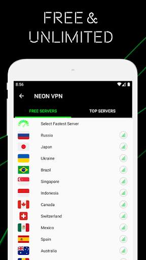 NEON VPN - Fast Secure Unlimited Free VPN Proxy screenshot 2
