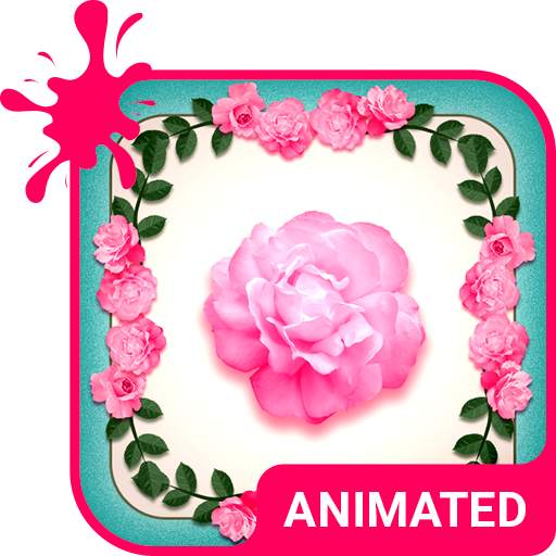 Pink Roses Animated Keyboard   Live Wallpaper 3.63