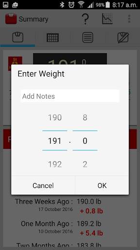 Weight Tracker "Weigh My Diet" screenshot 2