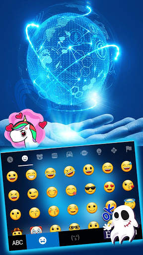 Futuristic Globe Tech Keyboard Theme screenshot 3