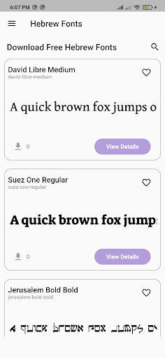 Hebrew Fonts: Download Free Hebrew Fonts screenshot 1
