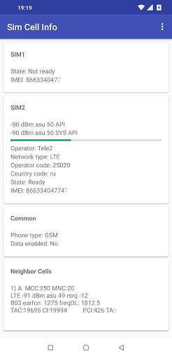 Sim Cell Info screenshot 1