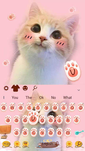 Cute Pink Cat Keyboard screenshot 1