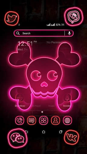 Neon Skull Launcher Theme screenshot 1