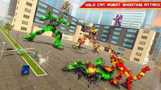 Wild Cheetah Transforming Robot Car Robot Games screenshot 11