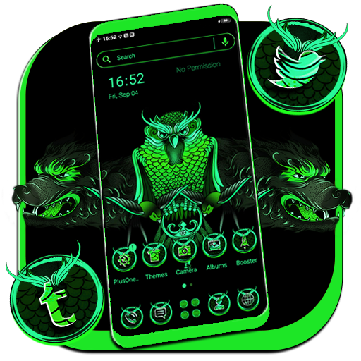 Angry Owl Green Theme icon