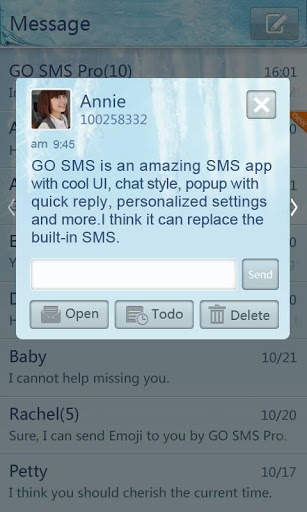 GO SMS Pro Iceblue theme 2 تصوير الشاشة