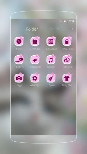 Pink Flower Lovely Cat Theme screenshot 3