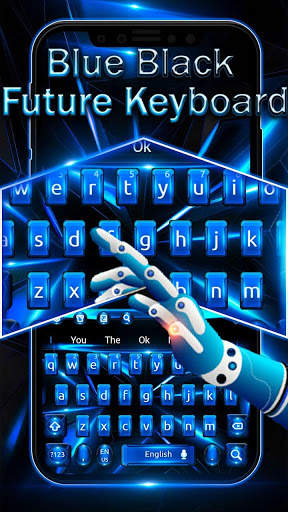 Blue Black Future Keyboard screenshot 1