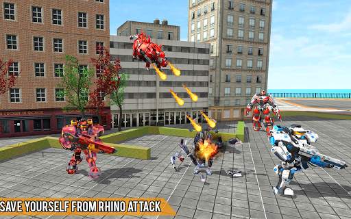 Futuristic Car Robot Transformer Rhino Robot Games screenshot 2