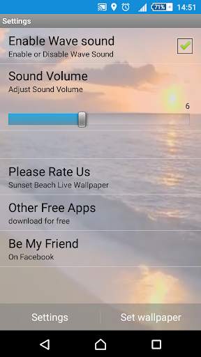 Sunset Beach Live Wallpaper screenshot 2