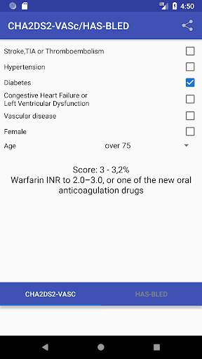 CHA2DS2-VASc HAS-BLED Score Ca screenshot 4