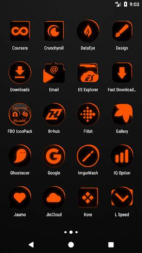 Flat Black and Orange IconPack screenshot 3