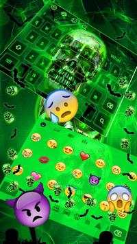 Magical Green  Zombie Skull Gravity Keyboard Theme screenshot 3