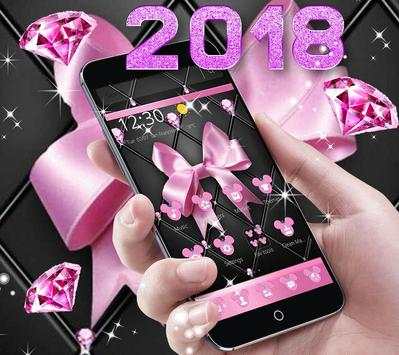 Pink Black Minny Bowknot Theme screenshot 1