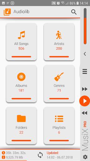 MusiX Material Light Orange Skin for music player screenshot 3