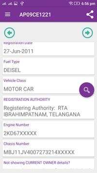 RTO Vahan Vehicle Registration Details screenshot 1