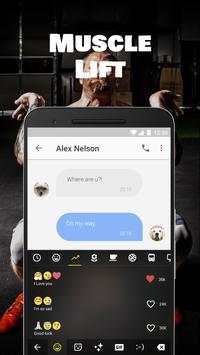 Muscle Lift Emoji Keyboard Theme for Messenger screenshot 3