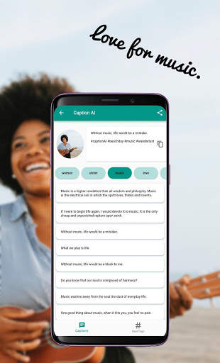 Caption AI :Captions and Hashtags for Instagram/FB screenshot 4