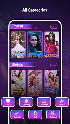 MBeat Partical Status Maker : Lyrical Video Maker screenshot 2