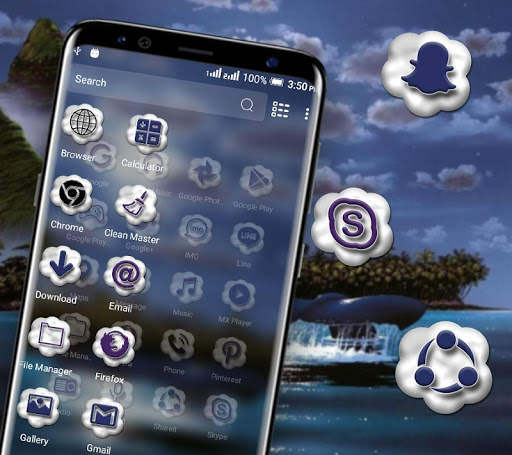 Whale Moon Launcher Theme 5 تصوير الشاشة