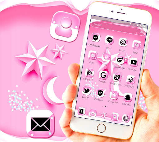 Pure Pink Star Moon Theme screenshot 1