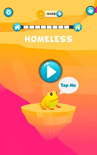 Tap the frog- Homeless Frog Games screenshot 1