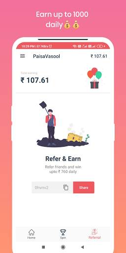 Paisa Vasool - Refer & Earn, Watch Video & Earning स्क्रीनशॉट 3