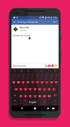 KurdKey Theme Pink Heart скриншот 2