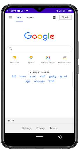 India 5G Browser screenshot 1
