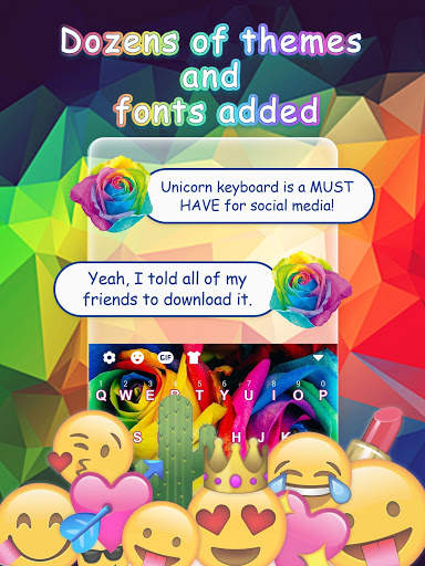 Rainbow Rose Free Keyboard Theme screenshot 2