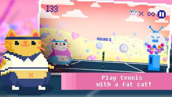 Candy Cat Tennis – 8-bit bash screenshot 1