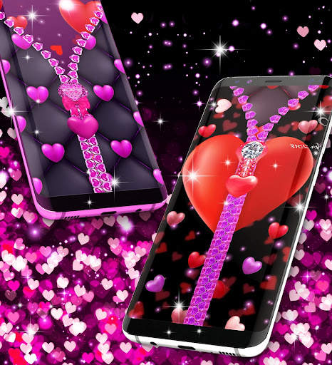 Heart zipper lock screen screenshot 3