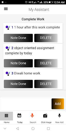 my assistant : To List and and task  to voice cmd screenshot 5