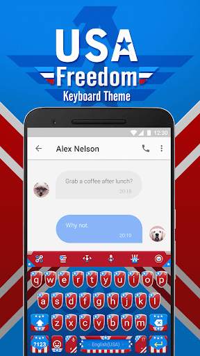 USA Freedom Keyboard Theme & Emoji Keyboard screenshot 2