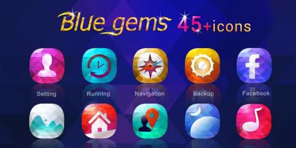 Blue Gems GO Launcher Theme screenshot 1