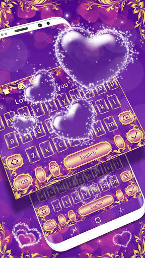 Purple Love Bubble Keyboard screenshot 2