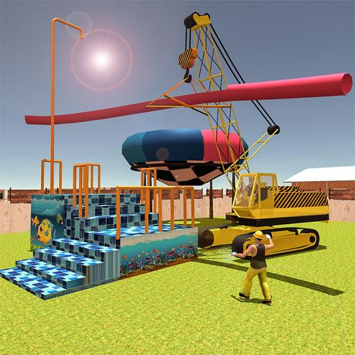 워터 테마 파크 건설 : 3D 건설 시뮬레이터 icon