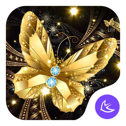 Shine Golden Fantastic Butterfly-APUS Launcher 70.0.1001