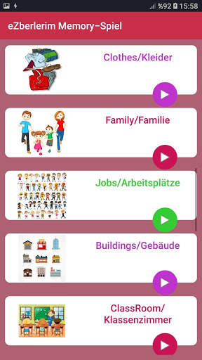 Memory Game - Word Game Learn German screenshot 2