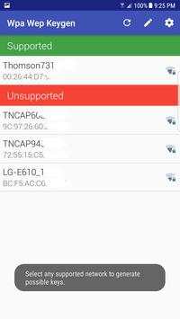 Wifi WPA WEP KeyGen [NO ROOT] screenshot 3