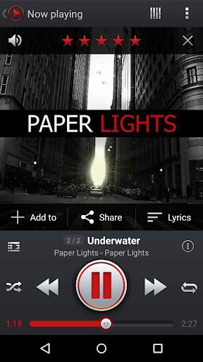 PlayerPro Red Fusion Skin 1 تصوير الشاشة