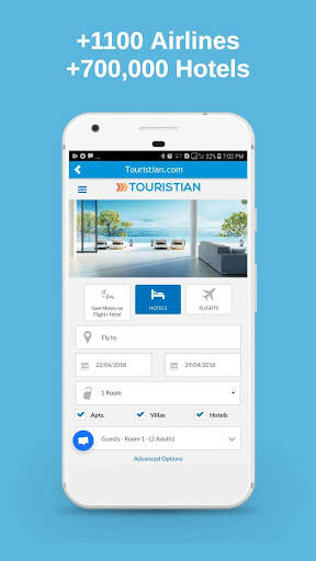 Touristian Hotels, Flights And Travel Deals screenshot 1