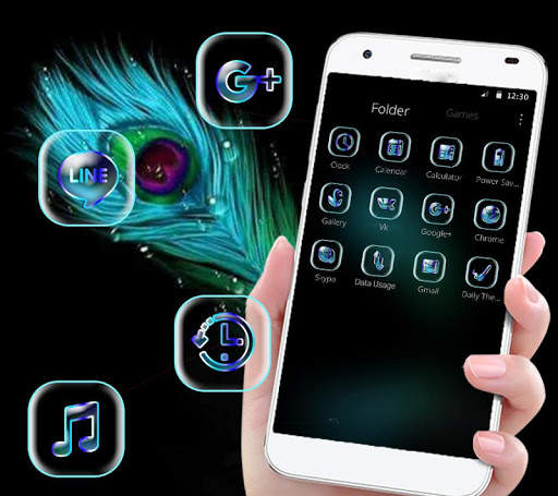 Blue Black Feather Theme screenshot 3