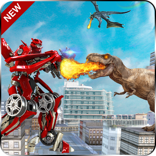 Red Robots Ranger Dino Shoot 21- Dinosaur lite 21 icon