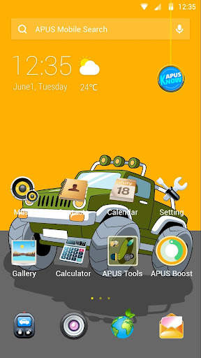 Cartoon Art Car APUS Launcher Theme screenshot 1